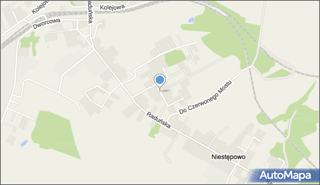 Niestępowo, Kasztanowa, mapa Niestępowo