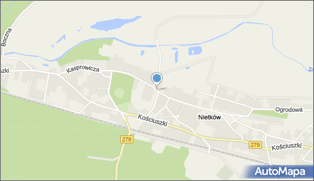 Nietków, Kasprowicza Jana, mapa Nietków