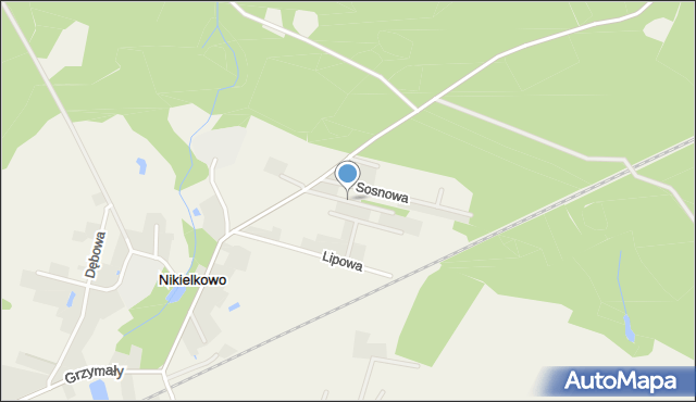 Nikielkowo, Kasztanowa, mapa Nikielkowo