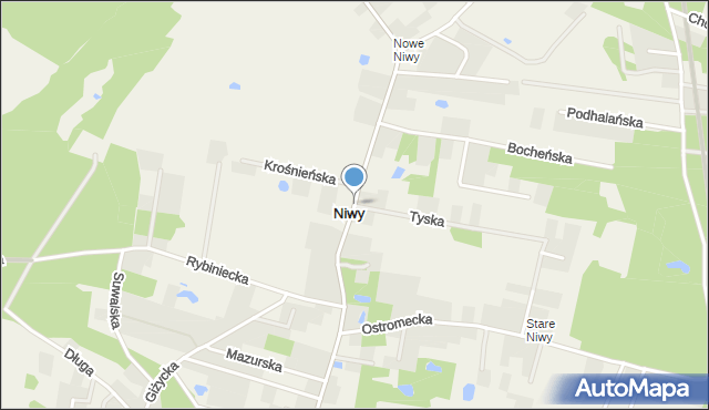 Niwy gmina Osielsko, Karpacka, mapa Niwy gmina Osielsko