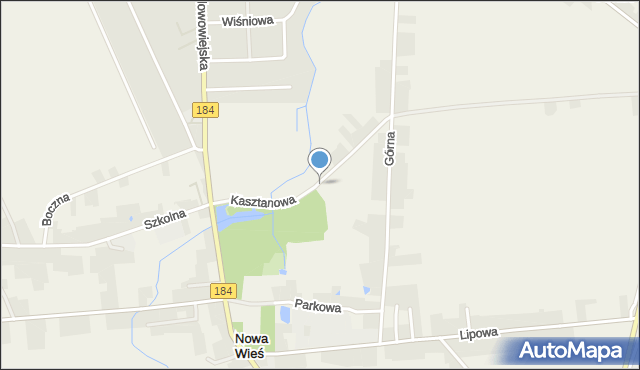 Nowa Wieś gmina Wronki, Kasztanowa, mapa Nowa Wieś gmina Wronki