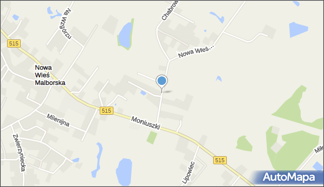 Nowa Wieś Malborska, Kasztanowa, mapa Nowa Wieś Malborska