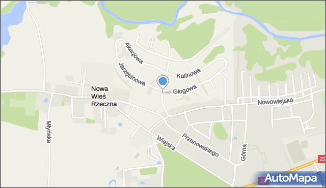 Nowa Wieś Rzeczna, Kasztanowa, mapa Nowa Wieś Rzeczna