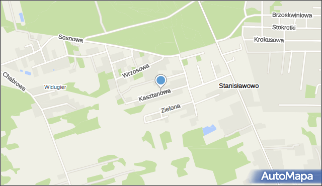 Olmonty, Kasztanowa, mapa Olmonty