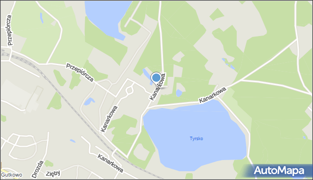 Olsztyn, Kanarkowa, mapa Olsztyna