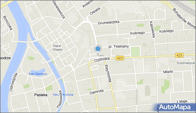 Opole, Kamienna, mapa Opola