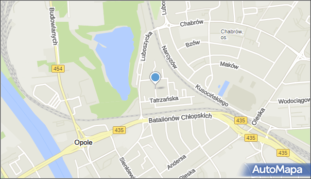 Opole, Karpacka, mapa Opola