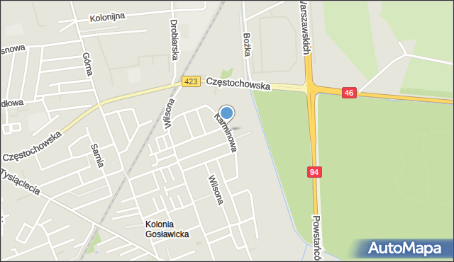 Opole, Karminowa, mapa Opola