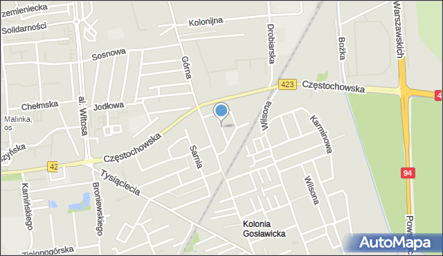 Opole, Kasztanowa, mapa Opola