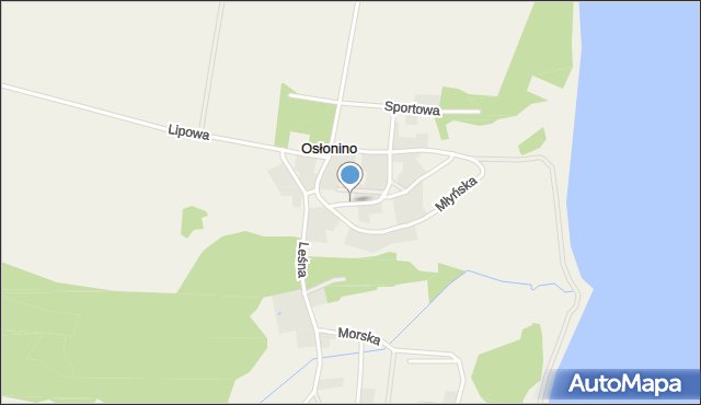 Osłonino, Kasztanowa, mapa Osłonino