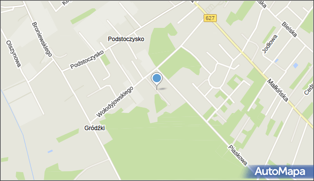 Ostrów Mazowiecka, Kamienna, mapa Ostrów Mazowiecka