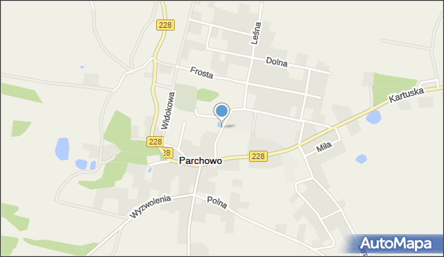 Parchowo powiat bytowski, Kasztanowa, mapa Parchowo powiat bytowski