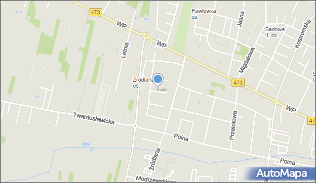 Piotrków Trybunalski, Kamienna, mapa Piotrków Trybunalski