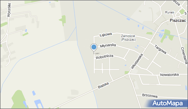 Piszczac, Kaczeńcowa, mapa Piszczac