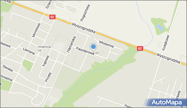 Płock, Kasztanowa, mapa Płock