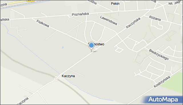 Pobiedziska, Kaczyńska, mapa Pobiedziska
