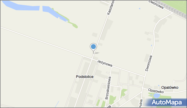 Podstolice gmina Nekla, Kasztanowa, mapa Podstolice gmina Nekla