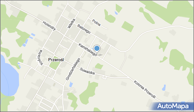 Przerośl, Kamińskiego Stanisława, ks., mapa Przerośl