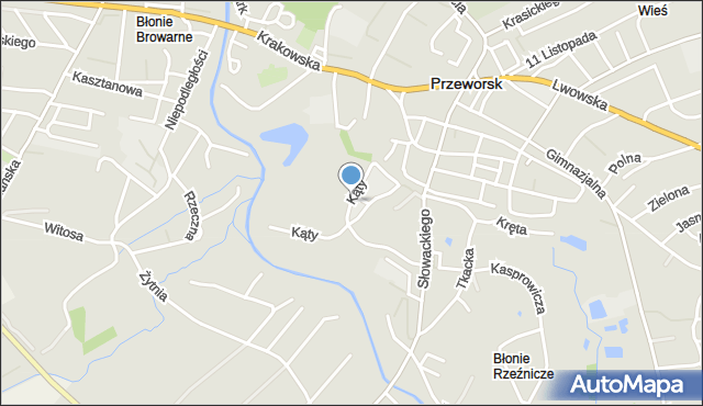 Przeworsk, Kąty, mapa Przeworsk