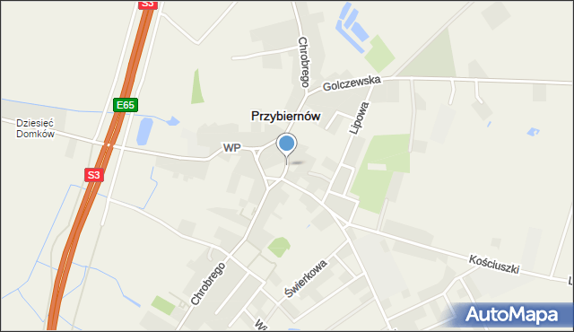 Przybiernów, Kątna, mapa Przybiernów