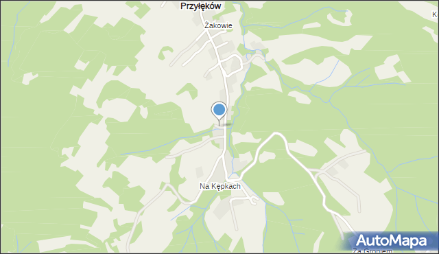 Przyłęków, Kamienna, mapa Przyłęków