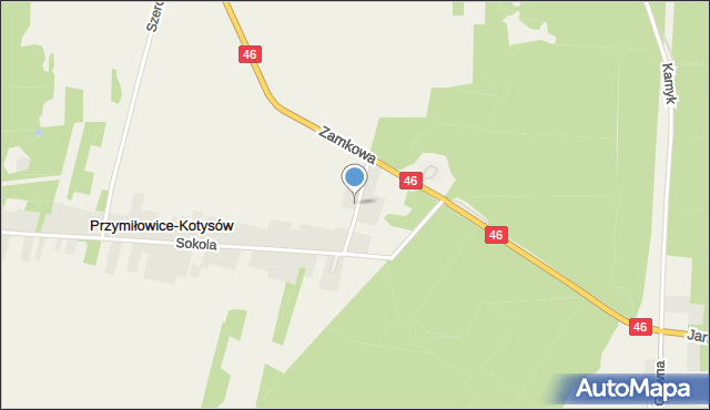 Przymiłowice, Kasztanowa, mapa Przymiłowice