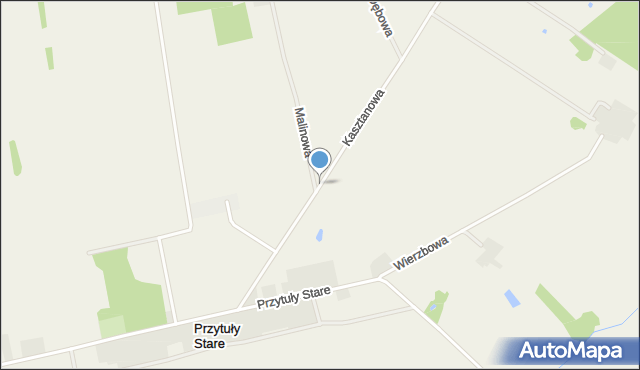 Przytuły Stare, Kasztanowa, mapa Przytuły Stare