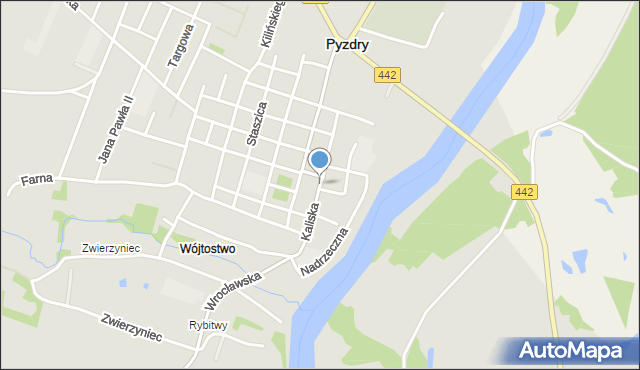 Pyzdry, Kaliska, mapa Pyzdry