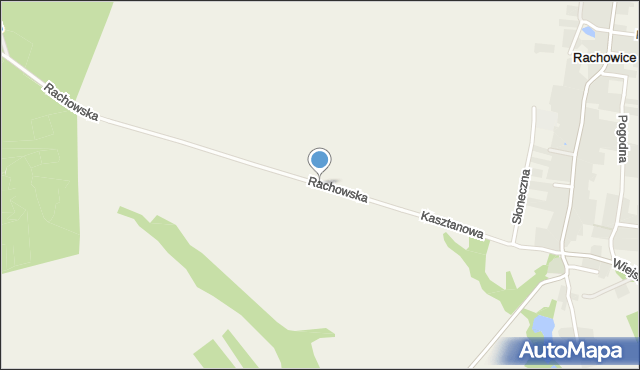 Rachowice, Kasztanowa, mapa Rachowice