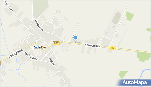 Radziłów, Karwowska, mapa Radziłów