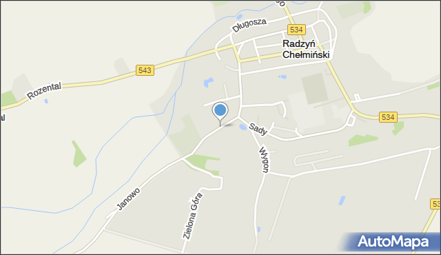 Radzyń Chełmiński, Kazimierza Jagiellończyka, mapa Radzyń Chełmiński