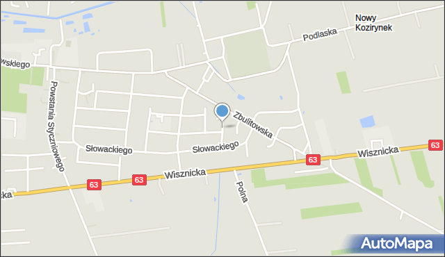 Radzyń Podlaski, Kasprowicza Jana, mapa Radzyń Podlaski