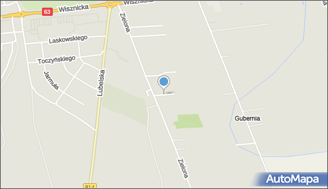 Radzyń Podlaski, Kasztanowa, mapa Radzyń Podlaski