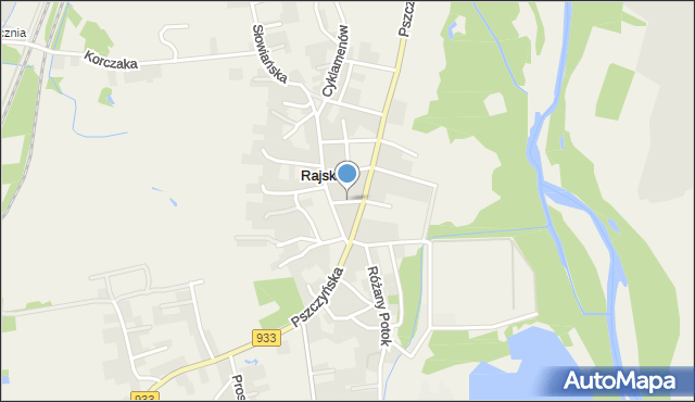 Rajsko gmina Oświęcim, Kawowa, mapa Rajsko gmina Oświęcim