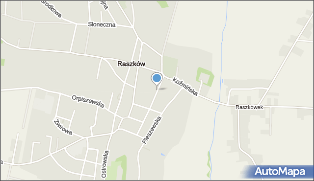 Raszków powiat ostrowski, Kaliska, mapa Raszków powiat ostrowski
