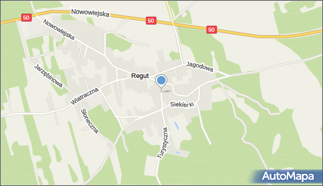 Regut, Kasztanowa, mapa Regut