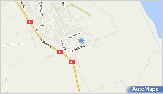 Reńska Wieś powiat kędzierzyńsko-kozielski, Kamienna, mapa Reńska Wieś powiat kędzierzyńsko-kozielski