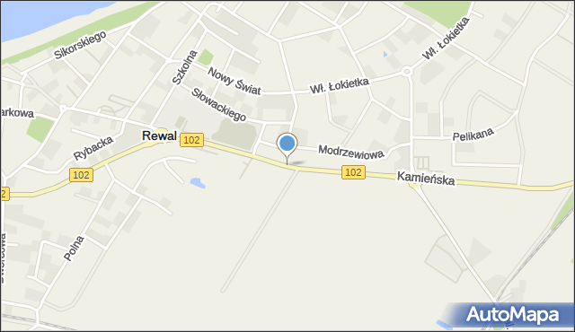 Rewal, Kamieńska, mapa Rewal