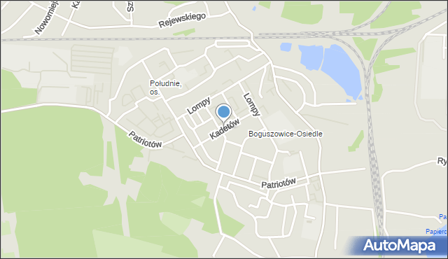 Rybnik, Kadetów, mapa Rybnika