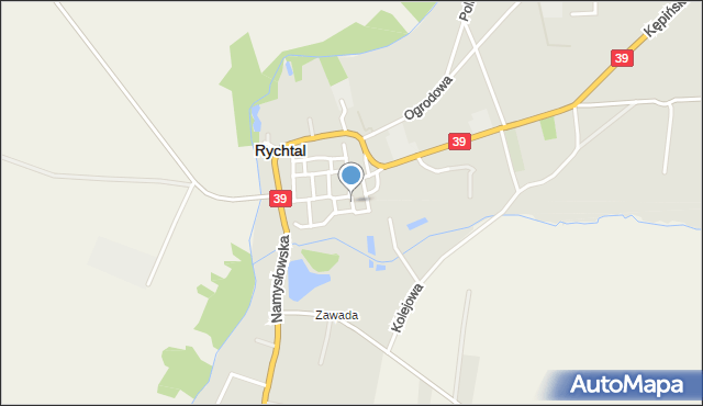 Rychtal, Kasztanowa, mapa Rychtal