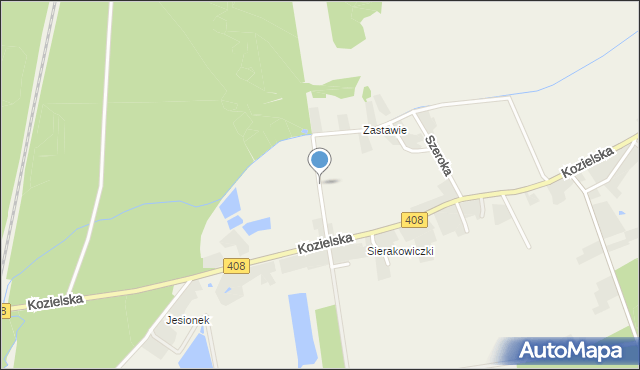 Sierakowice gmina Sośnicowice, Kasztanowa, mapa Sierakowice gmina Sośnicowice