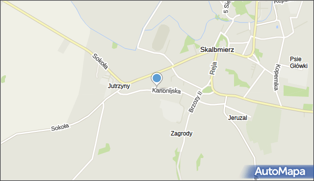 Skalbmierz, Kanonijska, mapa Skalbmierz