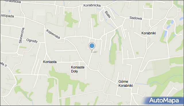 Skawina, Kasztanowa, mapa Skawina