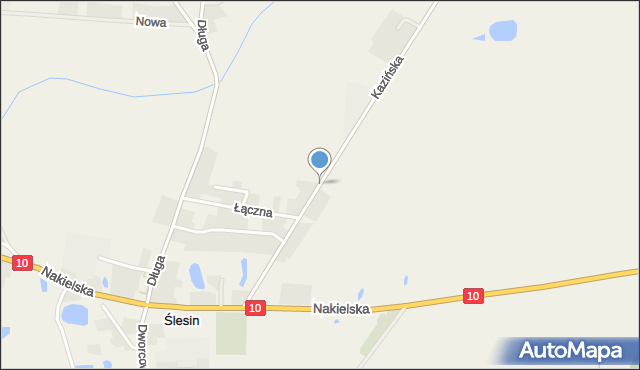 Ślesin gmina Nakło nad Notecią, Kazińska, mapa Ślesin gmina Nakło nad Notecią