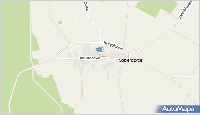 Sobieńczyce, Kasztanowa, mapa Sobieńczyce