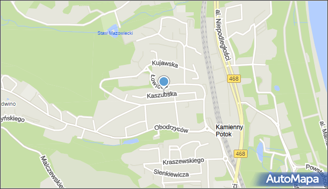 Sopot, Kaszubska, mapa Sopotu