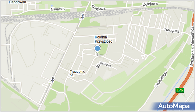 Sosnowiec, Kalinowa, mapa Sosnowca