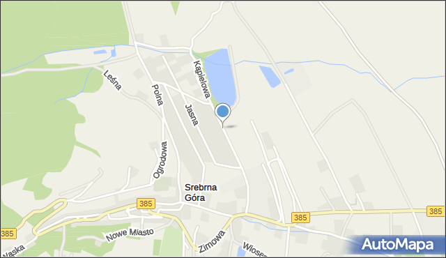 Srebrna Góra gmina Stoszowice, Kąpielowa, mapa Srebrna Góra gmina Stoszowice