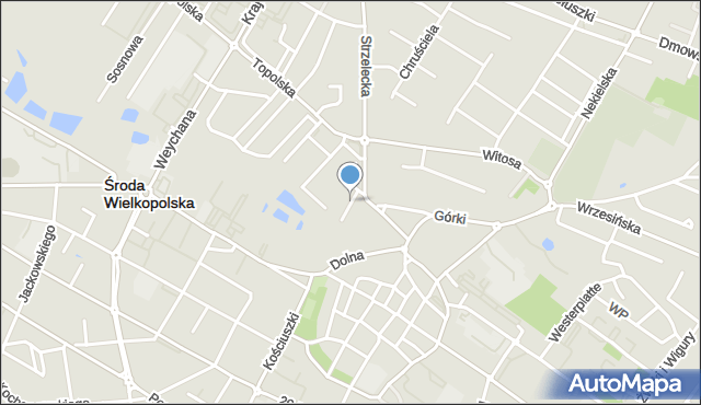 Środa Wielkopolska, Kapuścińskiego, dr., mapa Środa Wielkopolska