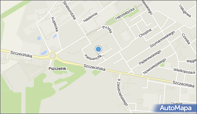 Stargard, Karłowicza Mieczysława, mapa Stargard